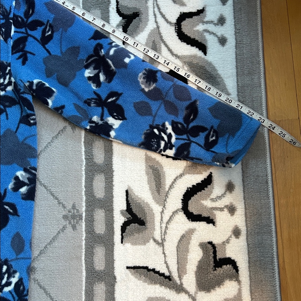 Alpine Ridge Floral Blue Button Up Fleece Jacket - Picture 6 of 6